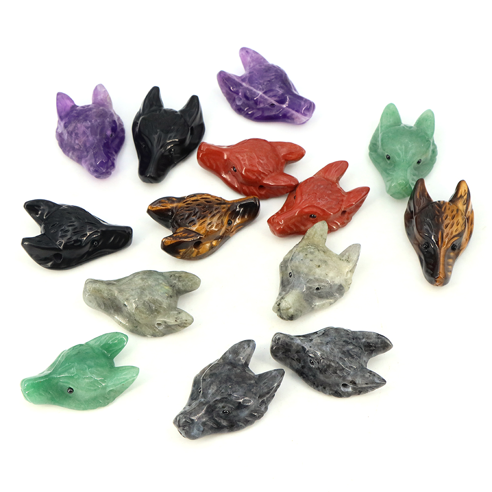 Liontin Batu Kepala Serigala 4 - Jewelry Making Gemstones ulasan dan harga