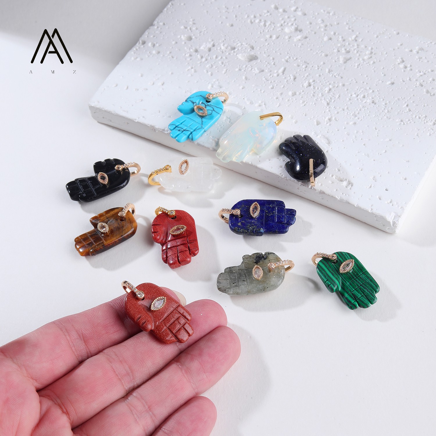 1/3/5/10 buah Liontin Batu Per - Jewelry Making Gemstones ulasan dan harga
