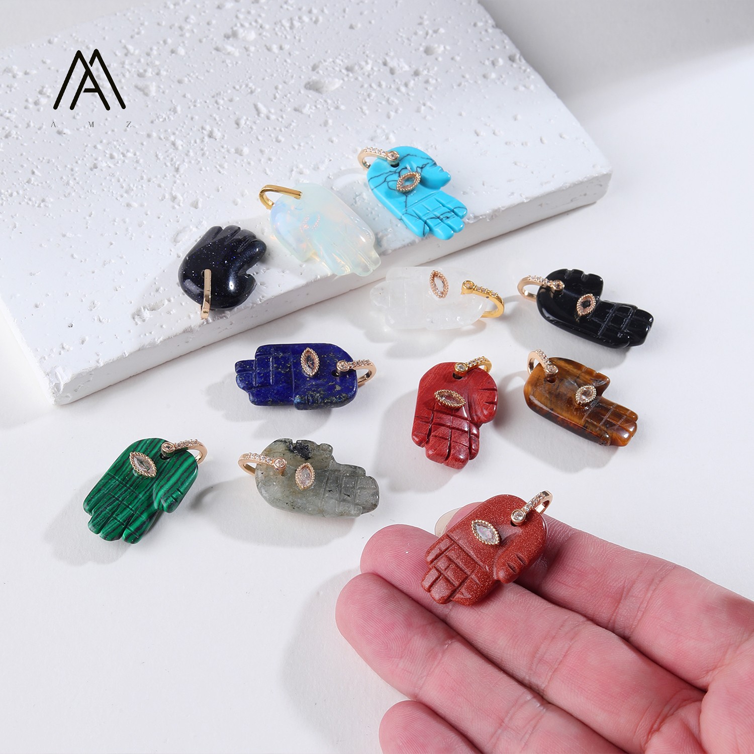 1/3/5/10 buah Liontin Batu Per - Jewelry Making Gemstones ulasan dan harga